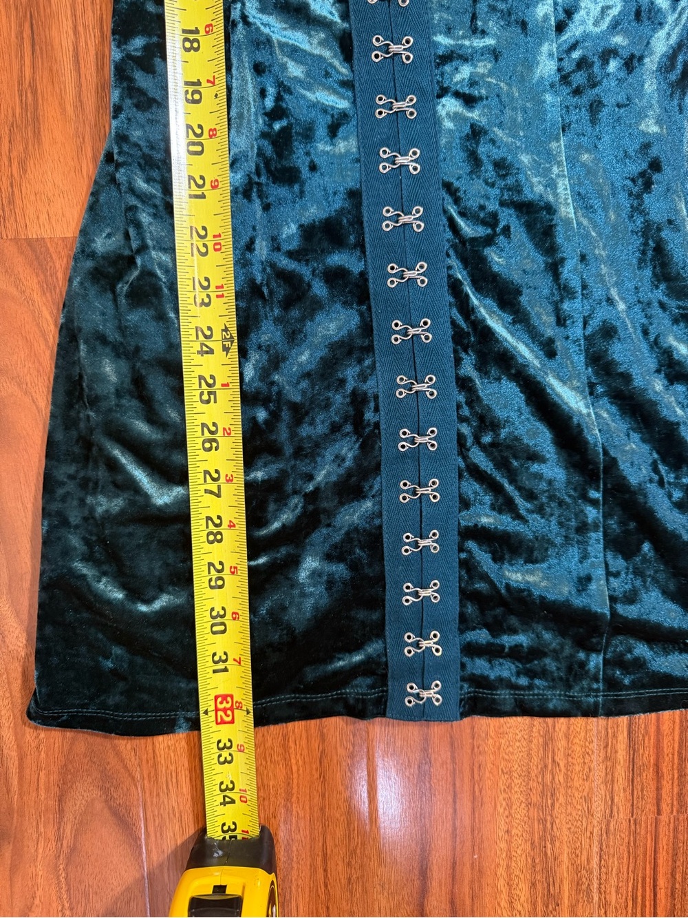Forever 21 Velvet Tie-Shoulder Bodycon Mini Dress in Teal - Size S - Picture 11 of 11